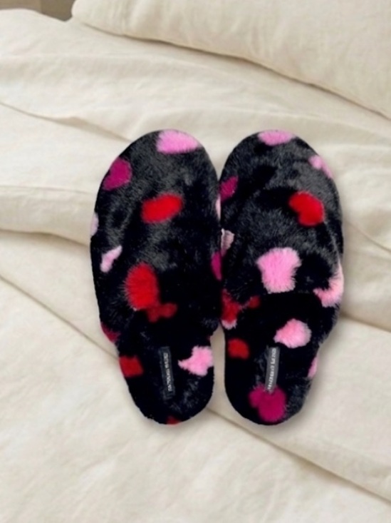 Victoria's Secret Shoes - Victoria's Secret Victorias Secret Heart Slippers | Color: Black/Pink